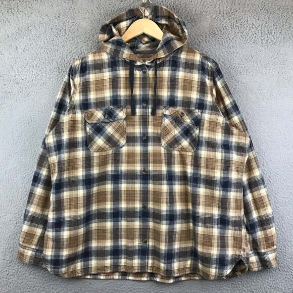 Carhartt Sweaters - Carhartt Workwear Shirt Women XXL Hooded Long Sleeve Button Up